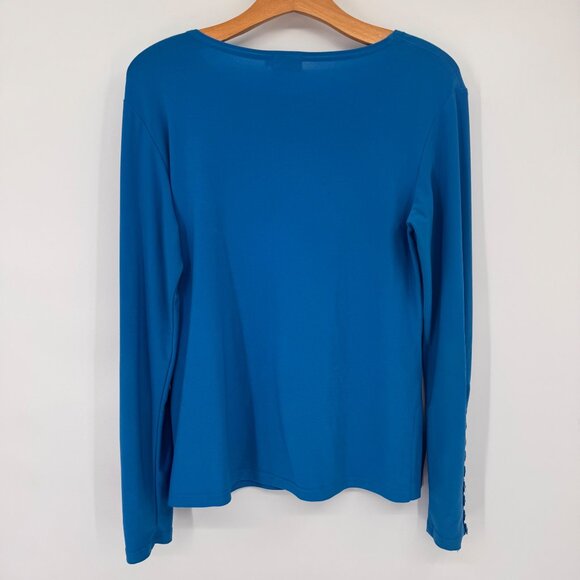 Simplii Womens Blue Long Sleeve TopButton Detail  Sleeves Size 10 - Picture 7 of 9